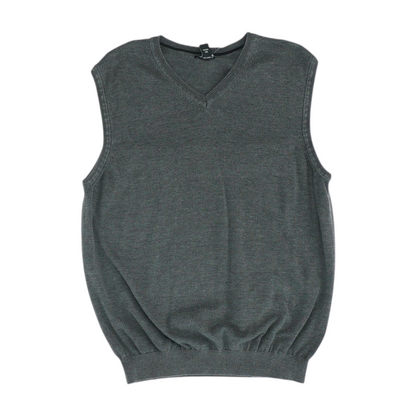 Gray Solid Vest Sweater