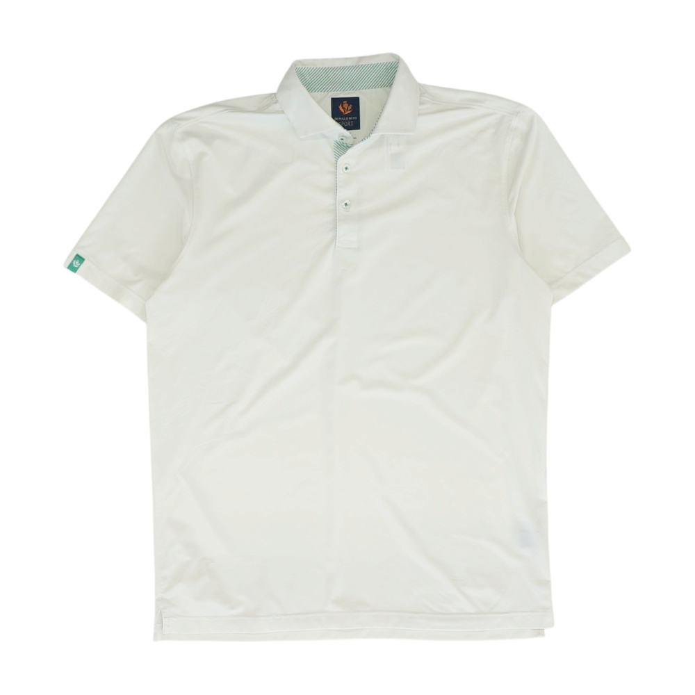 White Solid Short Sleeve Polo