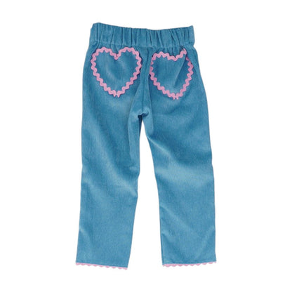 Blue Solid Pants