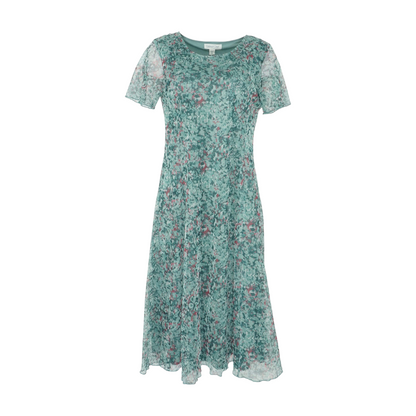 Green Petite Abstract Midi Dress