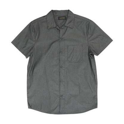Gray Polka Dot Short Sleeve Button Down