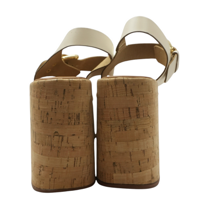 Beige Wedged Sandals