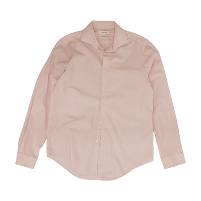 Pink Solid Long Sleeve Button Down