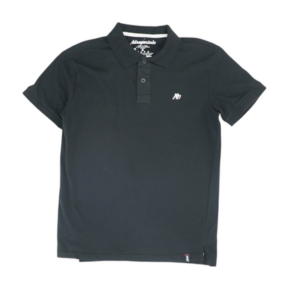 Black Solid Short Sleeve Polo