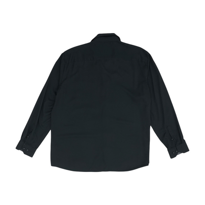 Black Solid Long Sleeve Button Down