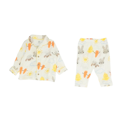 White Print Pajama Set