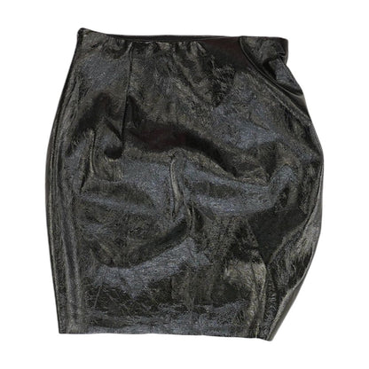 Black Solid Mini Skirt