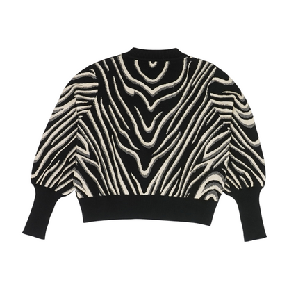 Black Animal Print Cardigan Sweater