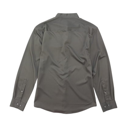 Charcoal Solid Long Sleeve Button Down