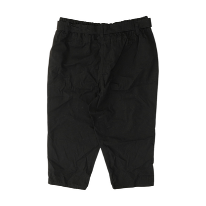 Black Solid Chino Capris