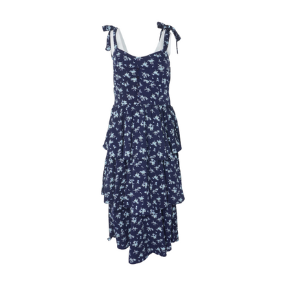 Navy Floral Midi Dress