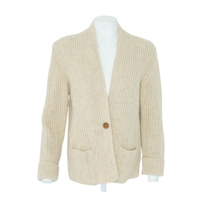 L.L.Bean Beige Cardigan Sweater – Image 1