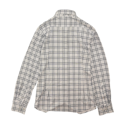 White Plaid Long Sleeve Button Down