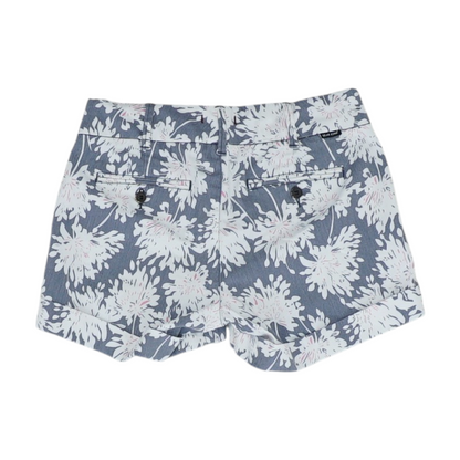 Gray Floral Chino Shorts