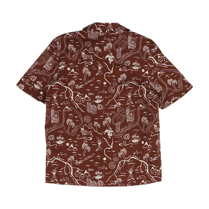 Maroon Graphic Button Down