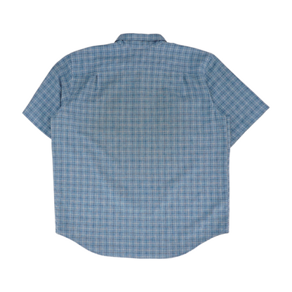 Blue Plaid Short Sleeve Button Down