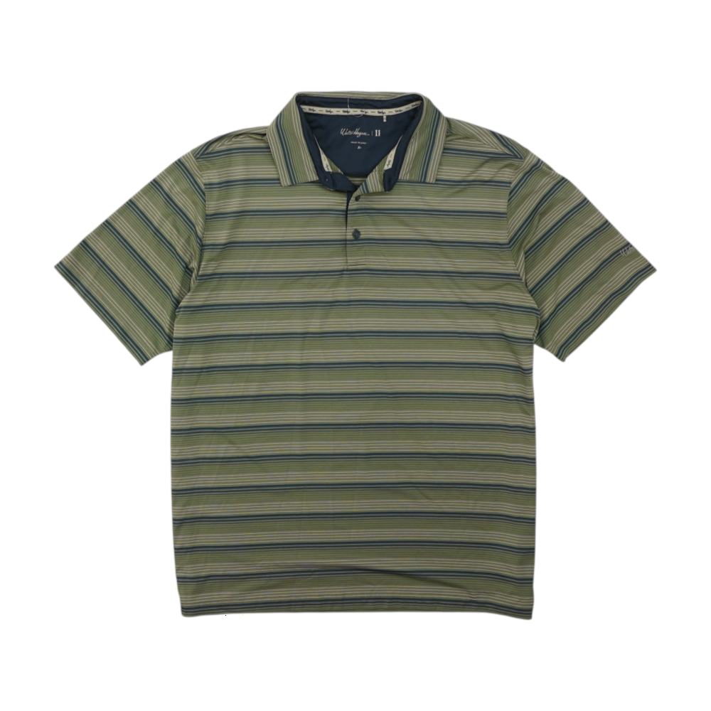 Green Striped Short Sleeve Polo