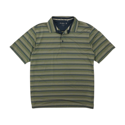 Green Striped Short Sleeve Polo