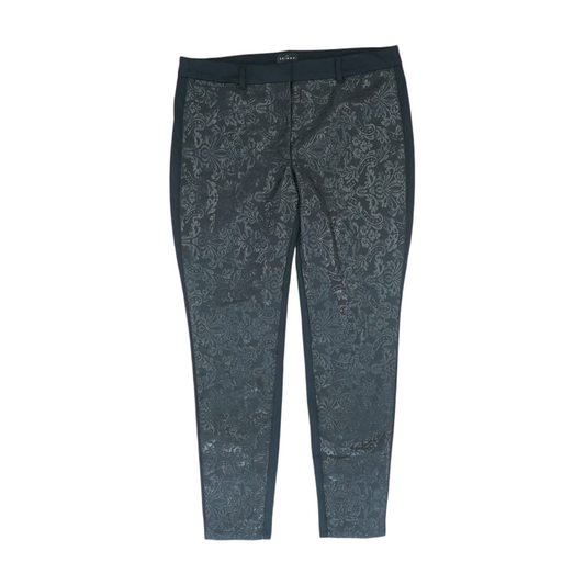 Black Long Print Tapered Pants