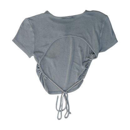 Gray Cropped Blouse