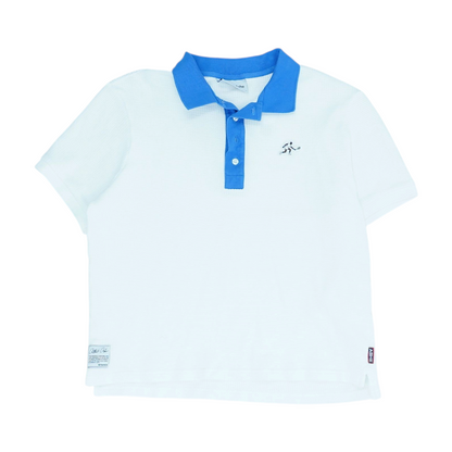 White Solid Short Sleeve Polo