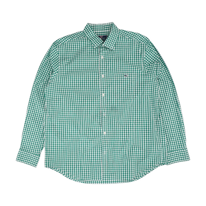 Green Check Long Sleeve Button Down