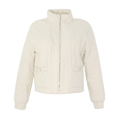 Ivory 2024 GG Monogram Canvas Bomber Jacket