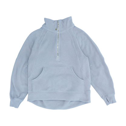 Brown Solid 1/4 Zip Pullover