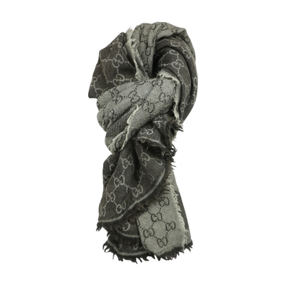 Brown Gucci GG Wool Scarf