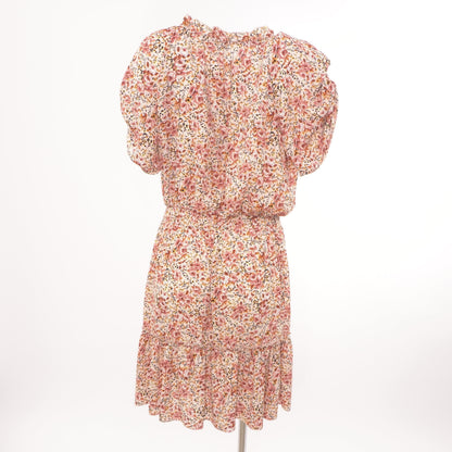 Peach Floral Midi Dress