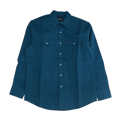 Teal Solid Long Sleeve Button Down