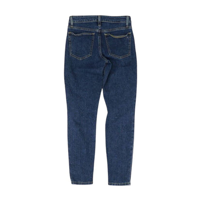 Blue Solid High Rise Skinny Leg Jeans
