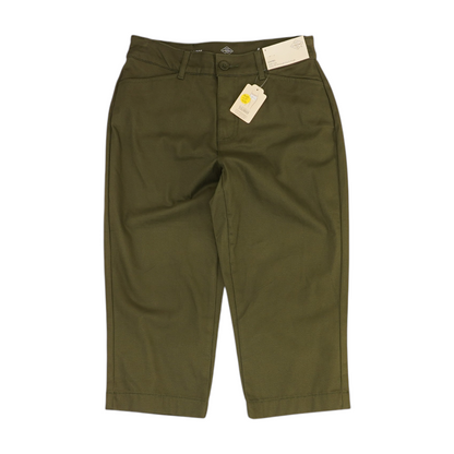 Green Solid Chino Capris