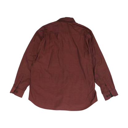 Red Solid Long Sleeve Button Down