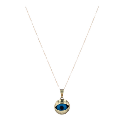 14K Yellow Gold Glass Pendant Necklace