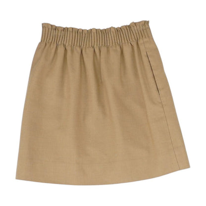 Tan Solid Mini Skirt