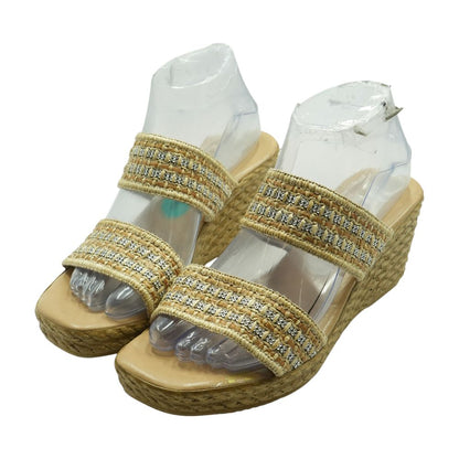 Tan Wedged Sandals