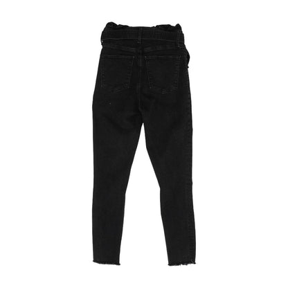 Black Solid High Rise Skinny Leg Jeans