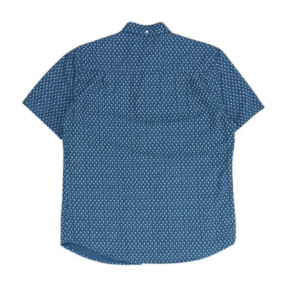 Gray Print Short Sleeve Button Down