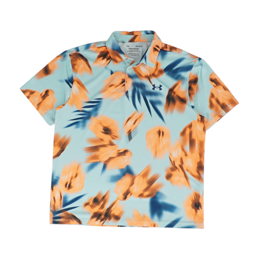 Blue Abstract Short Sleeve Polo