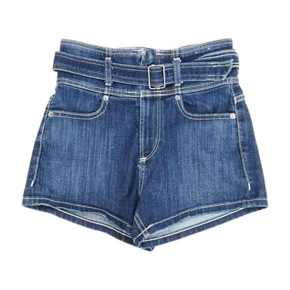 Blue Solid Denim Shorts