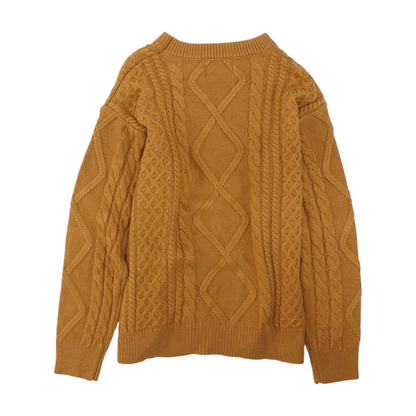 Brown Solid Pullover Sweater