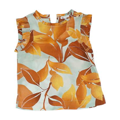 Orange Print Blouse