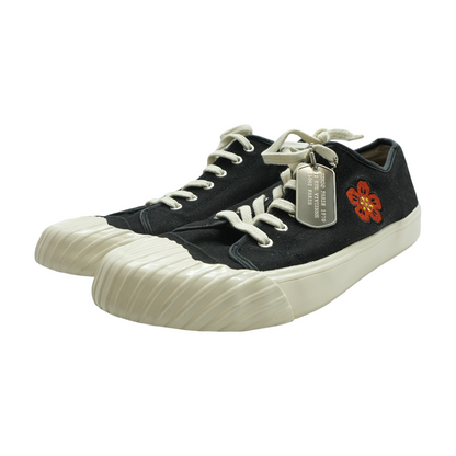 Black Canvas Boke Flower Low Top Sneakers