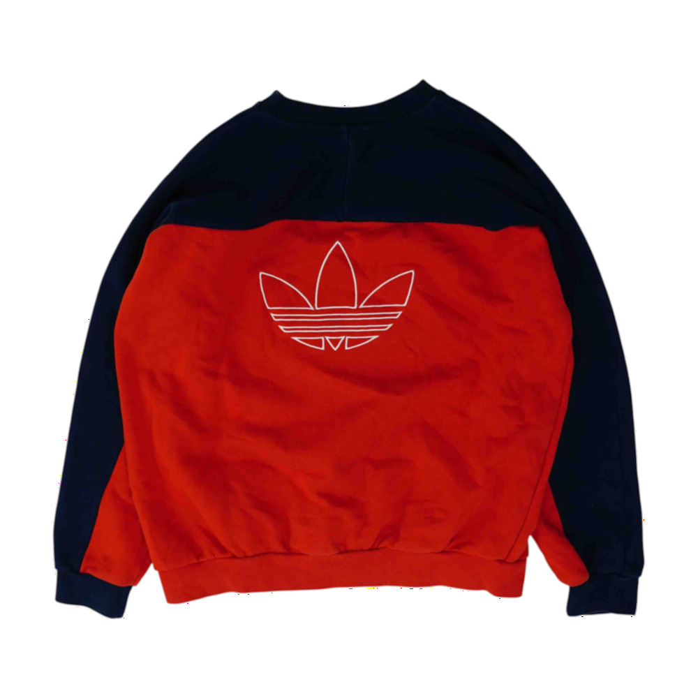 Red Color Block Sweatshirt Pullover