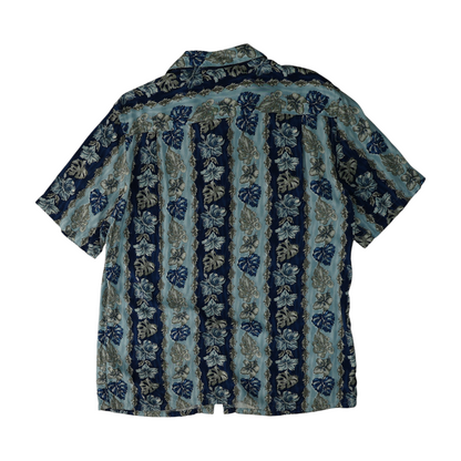 Blue Tropical Short Sleeve Button Down