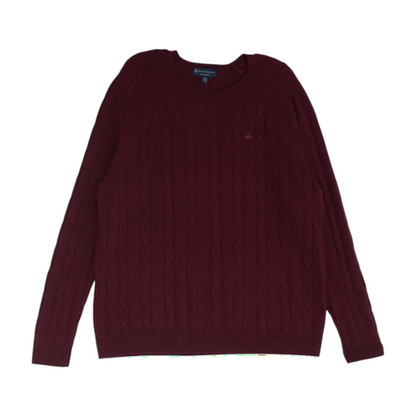 Red Solid Pullover Sweater