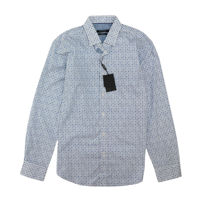 Blue Print Long Sleeve Button Down