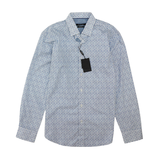 Blue Print Long Sleeve Button Down
