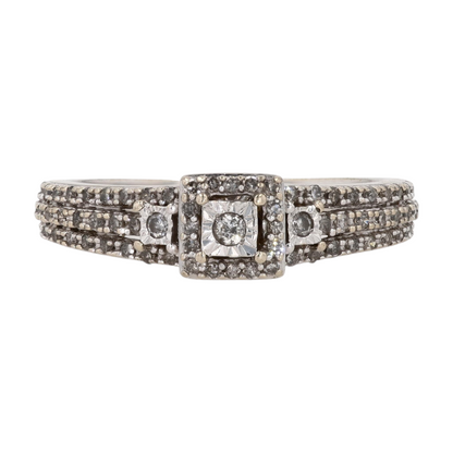 1/6 ctw 14K White Gold Diamond Engagement Ring